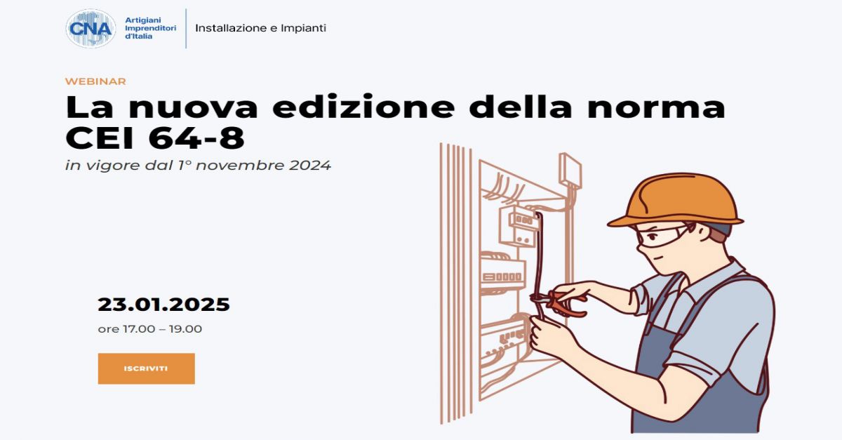 Webinar “La Nuova CEI 64-8”